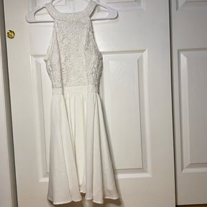 Lovers Game White Lace Skater Dress